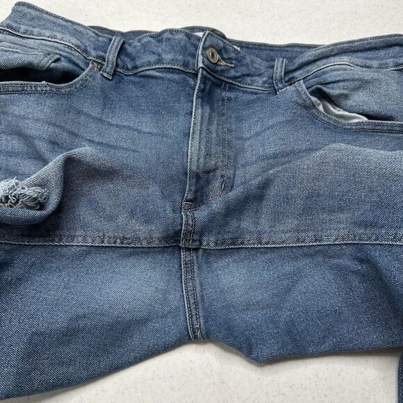 Kancan Jeans Womens 16 Straight Ankle Blue Denim Distressed Fray 90s Grunge - Picture 13 of 13